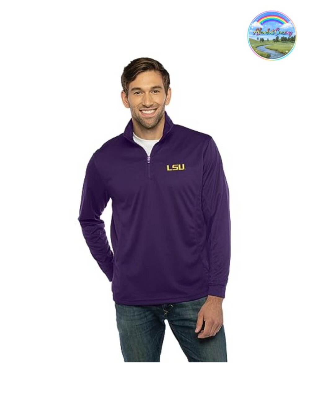NCAA LSU Tigers Men's Collegiate Micro Mesh 1/4 Zip Pullover Size M